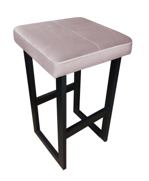 Hoker ALEX krzesło barowe tkanina Welur podstawa metalowa : Kolor Stelaża - Czarny , Kolor tkaniny - VELVET - MG55, Wysokość - 60 cm
