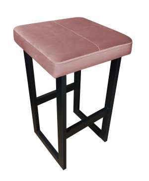 Hoker ALEX krzesło barowe tkanina Welur podstawa metalowa : Kolor Stelaża - Czarny , Kolor tkaniny - VELVET - MG58, Wysokość - 60 cm