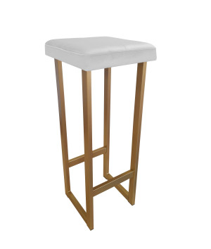 Hoker ALEX krzesło barowe tkanina Welur podstawa metalowa : Kolor Stelaża - Złoty, Kolor tkaniny - VELVET - MG39, Wysokość - 90 cm