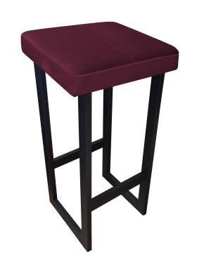 Hoker ALEX krzesło barowe tkanina Welur podstawa metalowa : Kolor Stelaża - Czarny , Kolor tkaniny - VELVET - MG02, Wysokość - 75 cm