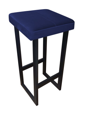 Hoker ALEX krzesło barowe tkanina Welur podstawa metalowa : Kolor Stelaża - Czarny , Kolor tkaniny - VELVET - MG16, Wysokość - 75 cm