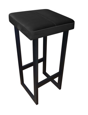 Hoker ALEX krzesło barowe tkanina Welur podstawa metalowa : Kolor Stelaża - Czarny , Kolor tkaniny - VELVET - MG19, Wysokość - 75 cm