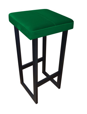Hoker ALEX krzesło barowe tkanina Welur podstawa metalowa : Kolor Stelaża - Czarny , Kolor tkaniny - VELVET - MG25, Wysokość - 75 cm