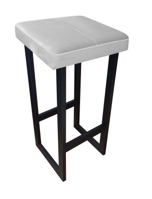 Hoker ALEX krzesło barowe tkanina Welur podstawa metalowa : Kolor Stelaża - Czarny , Kolor tkaniny - VELVET - MG39, Wysokość - 75 cm