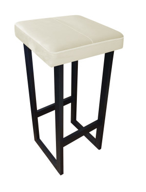Hoker ALEX krzesło barowe tkanina Welur podstawa metalowa : Kolor Stelaża - Czarny , Kolor tkaniny - VELVET - MG50, Wysokość - 75 cm