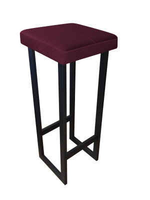 Hoker ALEX krzesło barowe tkanina Welur podstawa metalowa : Kolor Stelaża - Czarny , Kolor tkaniny - VELVET - MG02, Wysokość - 90 cm