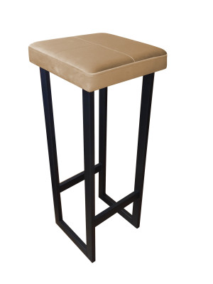 Hoker ALEX krzesło barowe tkanina Welur podstawa metalowa : Kolor Stelaża - Czarny , Kolor tkaniny - VELVET - MG06, Wysokość - 90 cm