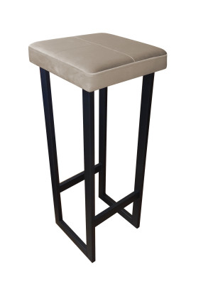 Hoker ALEX krzesło barowe tkanina Welur podstawa metalowa : Kolor Stelaża - Czarny , Kolor tkaniny - VELVET - MG09, Wysokość - 90 cm
