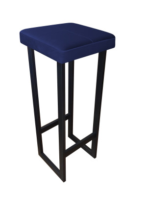 Hoker ALEX krzesło barowe tkanina Welur podstawa metalowa : Kolor Stelaża - Czarny , Kolor tkaniny - VELVET - MG16, Wysokość - 90 cm