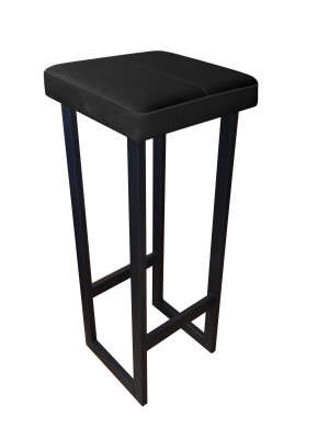 Hoker ALEX krzesło barowe tkanina Welur podstawa metalowa : Kolor Stelaża - Czarny , Kolor tkaniny - VELVET - MG19, Wysokość - 90 cm