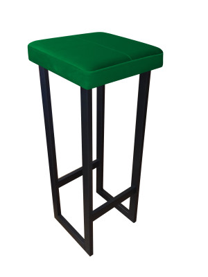 Hoker ALEX krzesło barowe tkanina Welur podstawa metalowa : Kolor Stelaża - Czarny , Kolor tkaniny - VELVET - MG25, Wysokość - 90 cm