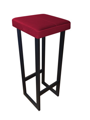 Hoker ALEX krzesło barowe tkanina Welur podstawa metalowa : Kolor Stelaża - Czarny , Kolor tkaniny - VELVET - MG31, Wysokość - 90 cm