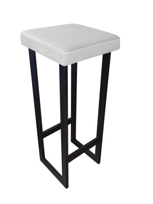 Hoker ALEX krzesło barowe tkanina Welur podstawa metalowa : Kolor Stelaża - Czarny , Kolor tkaniny - VELVET - MG39, Wysokość - 90 cm