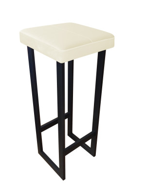 Hoker ALEX krzesło barowe tkanina Welur podstawa metalowa : Kolor Stelaża - Czarny , Kolor tkaniny - VELVET - MG50, Wysokość - 90 cm