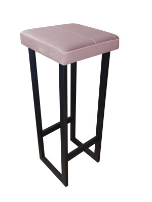 Hoker ALEX krzesło barowe tkanina Welur podstawa metalowa : Kolor Stelaża - Czarny , Kolor tkaniny - VELVET - MG55, Wysokość - 90 cm