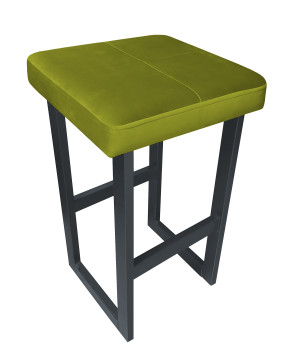 Hoker ALEX krzesło barowe tkanina Welur podstawa metalowa : Kolor Stelaża - Grafit, Kolor tkaniny - VELVET - BL75, Wysokość - 60 cm