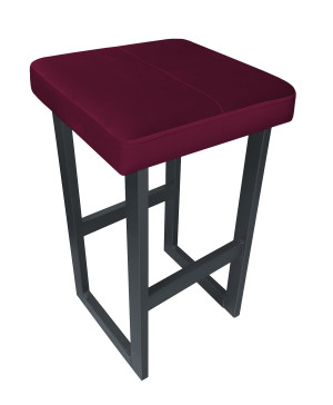 Hoker ALEX krzesło barowe tkanina Welur podstawa metalowa : Kolor Stelaża - Grafit, Kolor tkaniny - VELVET - MG02, Wysokość - 75 cm