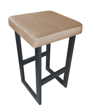 Hoker ALEX krzesło barowe tkanina Welur podstawa metalowa : Kolor Stelaża - Grafit, Kolor tkaniny - VELVET - MG06, Wysokość - 60 cm