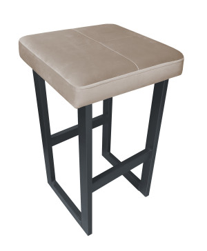 Hoker ALEX krzesło barowe tkanina Welur podstawa metalowa : Kolor Stelaża - Grafit, Kolor tkaniny - VELVET - MG09, Wysokość - 60 cm