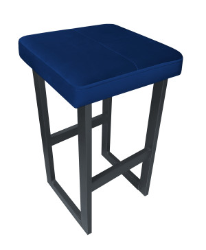 Hoker ALEX krzesło barowe tkanina Welur podstawa metalowa : Kolor Stelaża - Grafit, Kolor tkaniny - VELVET - MG16, Wysokość - 60 cm