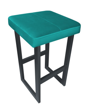 Hoker ALEX krzesło barowe tkanina Welur podstawa metalowa : Kolor Stelaża - Grafit, Kolor tkaniny - VELVET - MG20, Wysokość - 60 cm