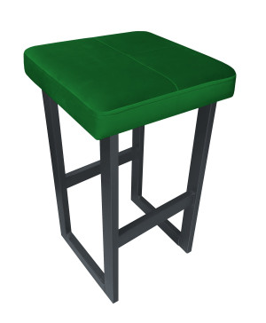 Hoker ALEX krzesło barowe tkanina Welur podstawa metalowa : Kolor Stelaża - Grafit, Kolor tkaniny - VELVET - MG25, Wysokość - 60 cm