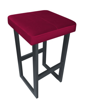 Hoker ALEX krzesło barowe tkanina Welur podstawa metalowa : Kolor Stelaża - Grafit, Kolor tkaniny - VELVET - MG31, Wysokość - 60 cm