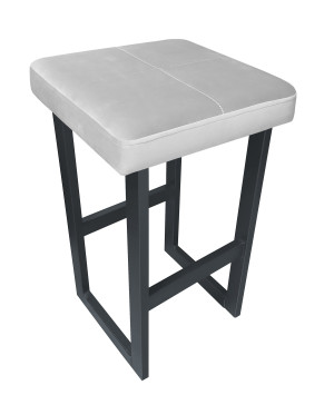 Hoker ALEX krzesło barowe tkanina Welur podstawa metalowa : Kolor Stelaża - Grafit, Kolor tkaniny - VELVET - MG39, Wysokość - 60 cm