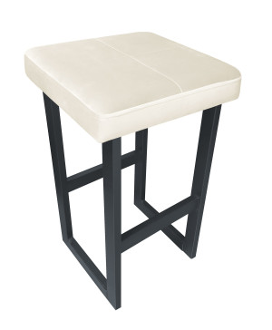 Hoker ALEX krzesło barowe tkanina Welur podstawa metalowa : Kolor Stelaża - Grafit, Kolor tkaniny - VELVET - MG50, Wysokość - 60 cm