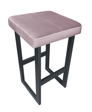 Hoker ALEX krzesło barowe tkanina Welur podstawa metalowa : Kolor Stelaża - Grafit, Kolor tkaniny - VELVET - MG55, Wysokość - 60 cm