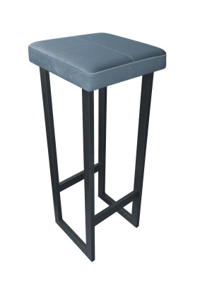 Hoker ALEX krzesło barowe tkanina Welur podstawa metalowa : Kolor Stelaża - Grafit, Kolor tkaniny - VELVET - BL06, Wysokość - 90 cm