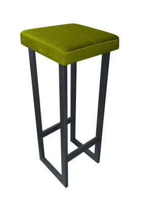 Hoker ALEX krzesło barowe tkanina Welur podstawa metalowa : Kolor Stelaża - Grafit, Kolor tkaniny - VELVET - BL75, Wysokość - 90 cm