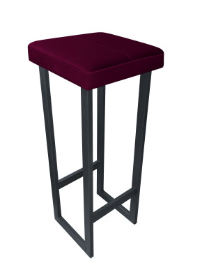 Hoker ALEX krzesło barowe tkanina Welur podstawa metalowa : Kolor Stelaża - Grafit, Kolor tkaniny - VELVET - MG02, Wysokość - 90 cm