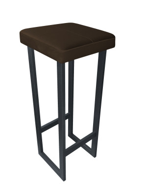 Hoker ALEX krzesło barowe tkanina Welur podstawa metalowa : Kolor Stelaża - Grafit, Kolor tkaniny - VELVET - MG05, Wysokość - 90 cm