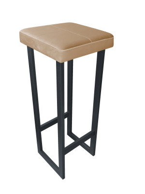 Hoker ALEX krzesło barowe tkanina Welur podstawa metalowa : Kolor Stelaża - Grafit, Kolor tkaniny - VELVET - MG06, Wysokość - 90 cm