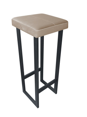 Hoker ALEX krzesło barowe tkanina Welur podstawa metalowa : Kolor Stelaża - Grafit, Kolor tkaniny - VELVET - MG09, Wysokość - 90 cm