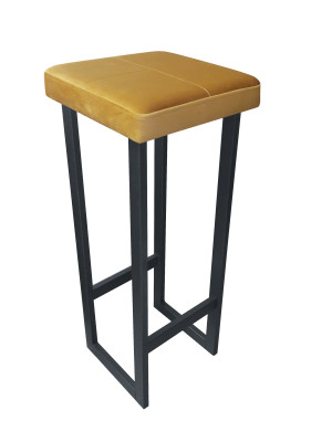 Hoker ALEX krzesło barowe tkanina Welur podstawa metalowa : Kolor Stelaża - Grafit, Kolor tkaniny - VELVET - MG15, Wysokość - 90 cm