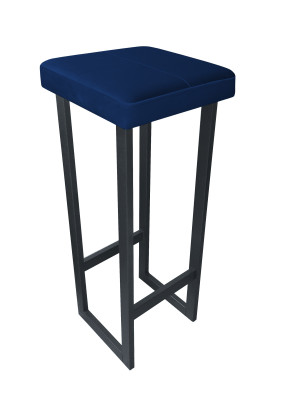 Hoker ALEX krzesło barowe tkanina Welur podstawa metalowa : Kolor Stelaża - Grafit, Kolor tkaniny - VELVET - MG16, Wysokość - 90 cm