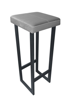 Hoker ALEX krzesło barowe tkanina Welur podstawa metalowa : Kolor Stelaża - Grafit, Kolor tkaniny - VELVET - MG17, Wysokość - 90 cm
