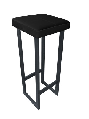 Hoker ALEX krzesło barowe tkanina Welur podstawa metalowa : Kolor Stelaża - Grafit, Kolor tkaniny - VELVET - MG19, Wysokość - 90 cm