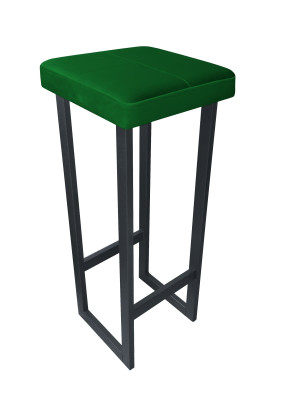 Hoker ALEX krzesło barowe tkanina Welur podstawa metalowa : Kolor Stelaża - Grafit, Kolor tkaniny - VELVET - MG25, Wysokość - 90 cm