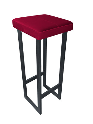 Hoker ALEX krzesło barowe tkanina Welur podstawa metalowa : Kolor Stelaża - Grafit, Kolor tkaniny - VELVET - MG31, Wysokość - 90 cm