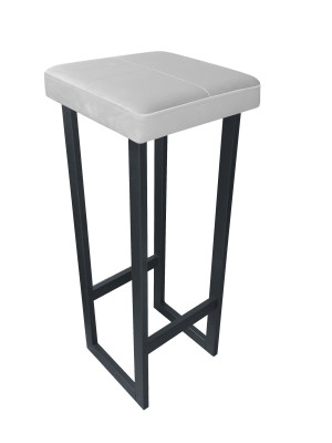 Hoker ALEX krzesło barowe tkanina Welur podstawa metalowa : Kolor Stelaża - Grafit, Kolor tkaniny - VELVET - MG39, Wysokość - 90 cm