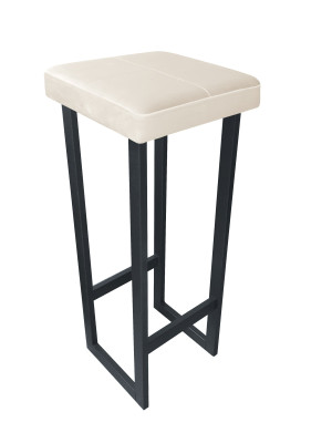 Hoker ALEX krzesło barowe tkanina Welur podstawa metalowa : Kolor Stelaża - Grafit, Kolor tkaniny - VELVET - MG50, Wysokość - 90 cm