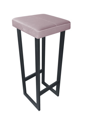 Hoker ALEX krzesło barowe tkanina Welur podstawa metalowa : Kolor Stelaża - Grafit, Kolor tkaniny - VELVET - MG55, Wysokość - 90 cm