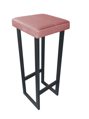 Hoker ALEX krzesło barowe tkanina Welur podstawa metalowa : Kolor Stelaża - Grafit, Kolor tkaniny - VELVET - MG58, Wysokość - 90 cm