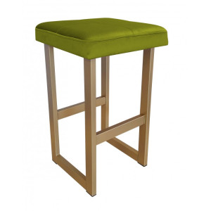 Hoker ALEX krzesło barowe tkanina Welur podstawa metalowa : Kolor Stelaża - Złoty, Kolor tkaniny - VELVET - BL75, Wysokość - 60 cm