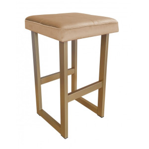 Hoker ALEX krzesło barowe tkanina Welur podstawa metalowa : Kolor Stelaża - Złoty, Kolor tkaniny - VELVET - MG06, Wysokość - 60 cm