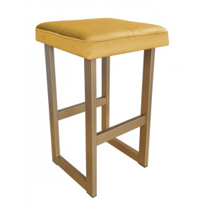 Hoker ALEX krzesło barowe tkanina Welur podstawa metalowa : Kolor Stelaża - Złoty, Kolor tkaniny - VELVET - MG15, Wysokość - 60 cm