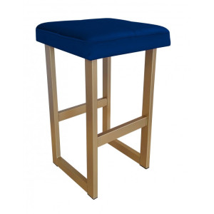 Hoker ALEX krzesło barowe tkanina Welur podstawa metalowa : Kolor Stelaża - Złoty, Kolor tkaniny - VELVET - MG16, Wysokość - 75 cm